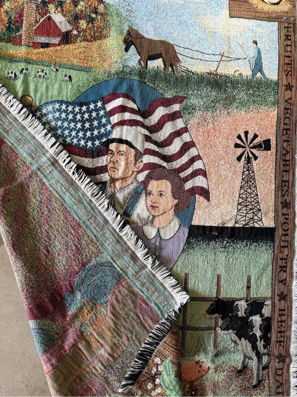 The American Farmer Patriotic Throw Decor